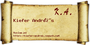 Kiefer András névjegykártya