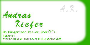 andras kiefer business card